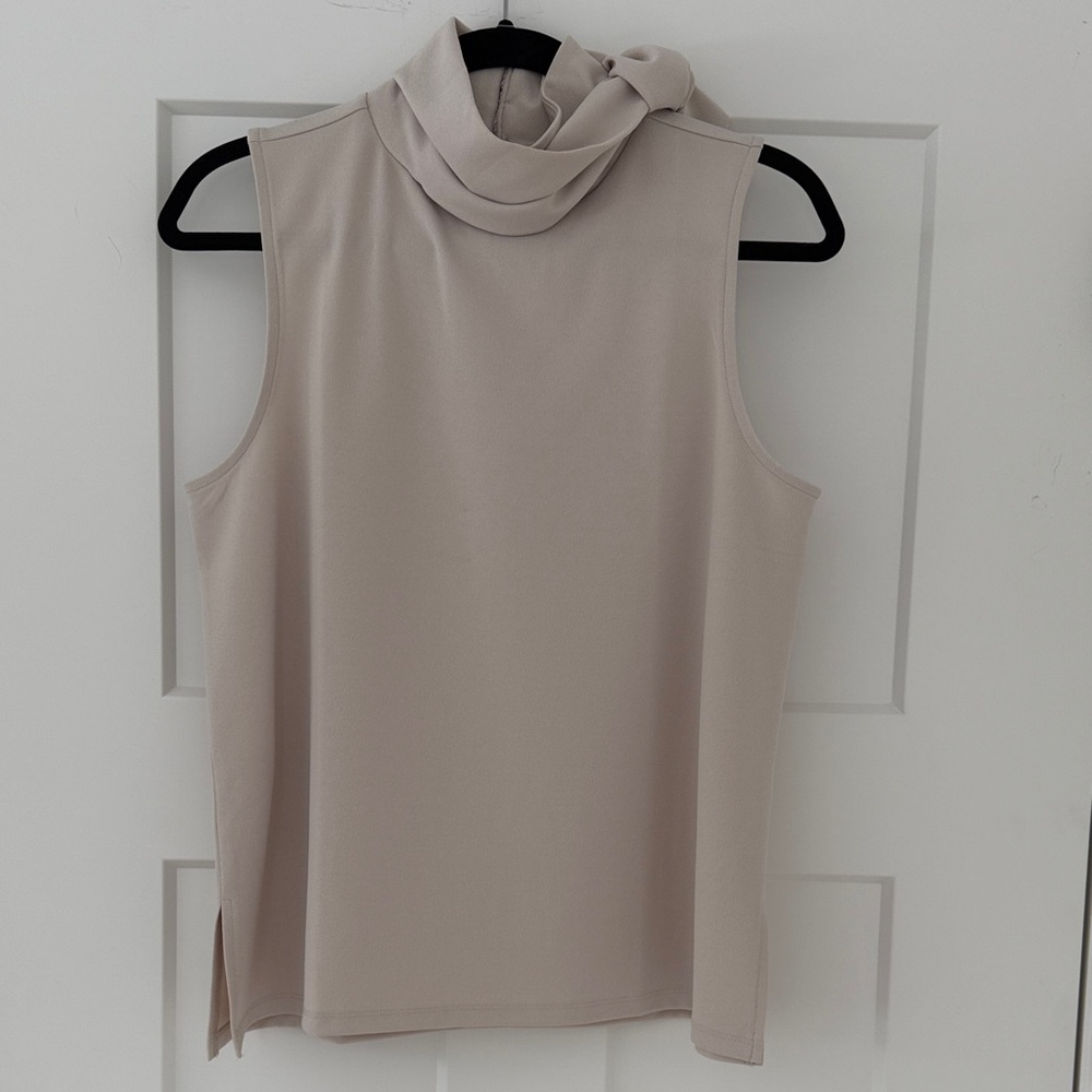 Ann Taylor Cream Sleeveless Blouse
